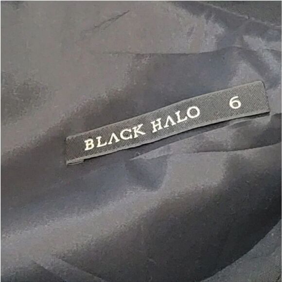 Black Halo Pravella Ruffled One-Shoulder Sheath Dress in Black Size 6 - Picture 8 of 12